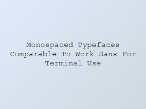 Monospaced Typefaces Similar to Work Sans for Terminal Use